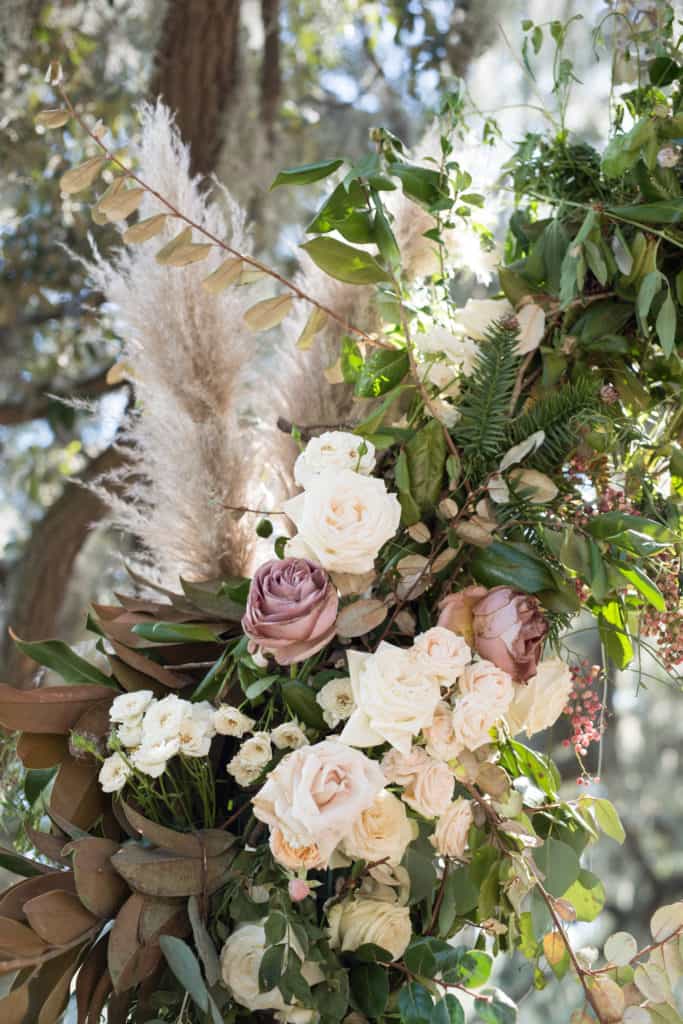 Floral Hoop Wedding Ceremony Backdrop